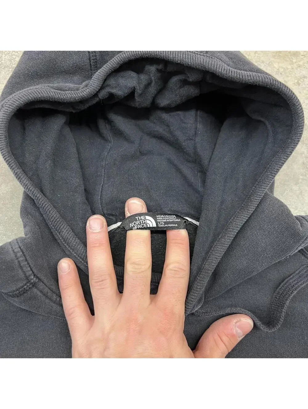 vintage the north face black spell out hoodie size large